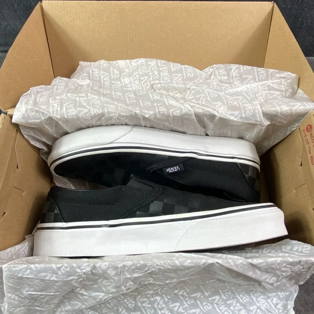 Vans Classic Slip-On Checkerboard Black White Men 6 Women 7.5 VN000EYE276 NEW